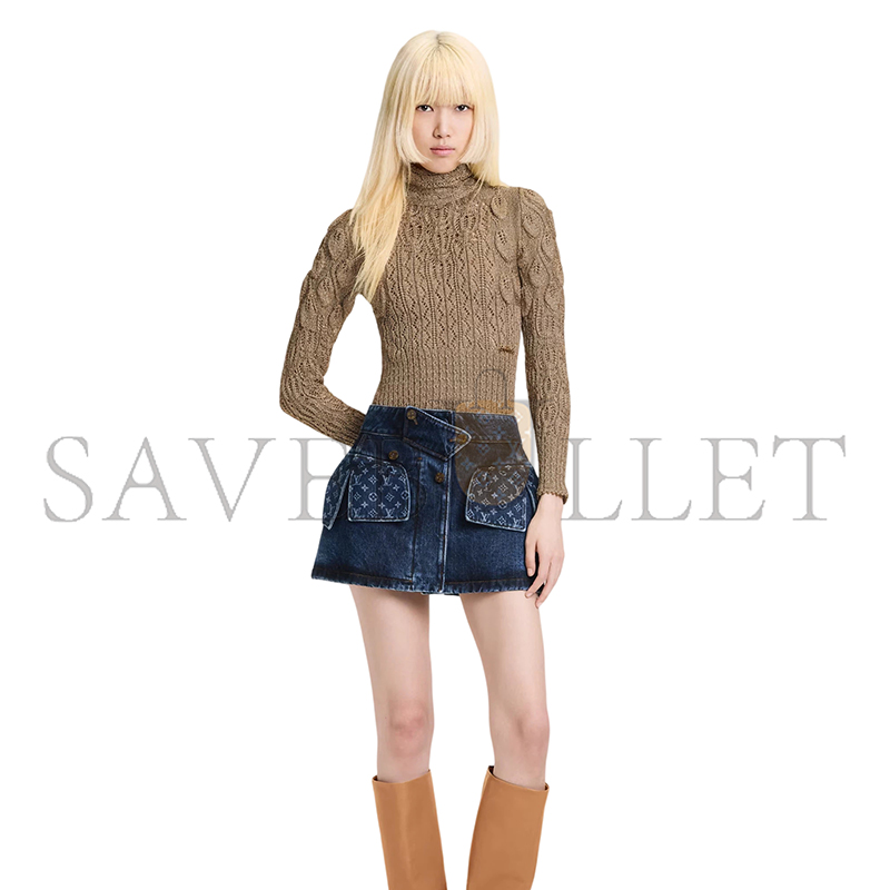 l0vis vvtt0n monogram accent raw De*1m mini skirt 1ajgea